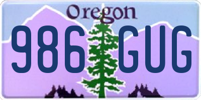 OR license plate 986GUG