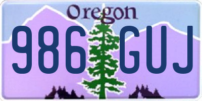 OR license plate 986GUJ