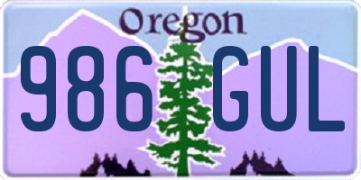 OR license plate 986GUL