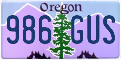 OR license plate 986GUS
