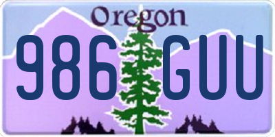 OR license plate 986GUU