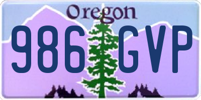 OR license plate 986GVP