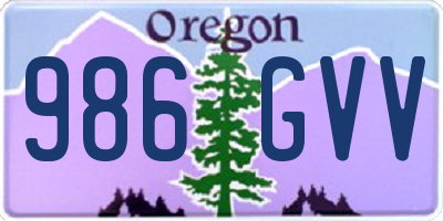 OR license plate 986GVV