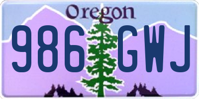 OR license plate 986GWJ