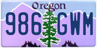 OR license plate 986GWM