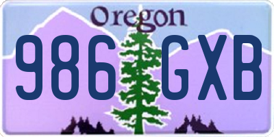 OR license plate 986GXB