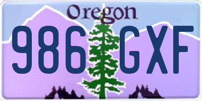 OR license plate 986GXF