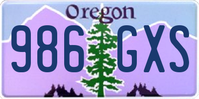OR license plate 986GXS