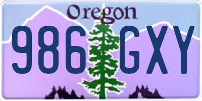OR license plate 986GXY