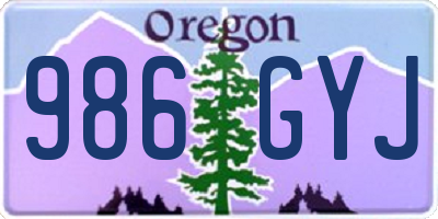 OR license plate 986GYJ