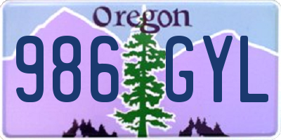 OR license plate 986GYL