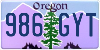 OR license plate 986GYT