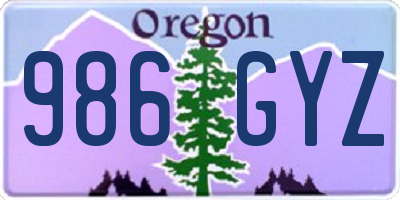 OR license plate 986GYZ