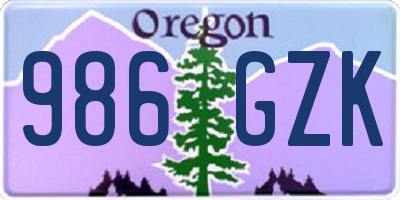 OR license plate 986GZK