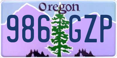 OR license plate 986GZP