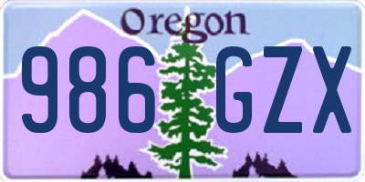 OR license plate 986GZX