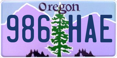 OR license plate 986HAE