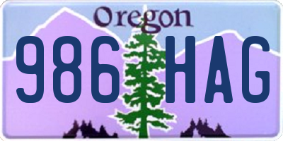 OR license plate 986HAG