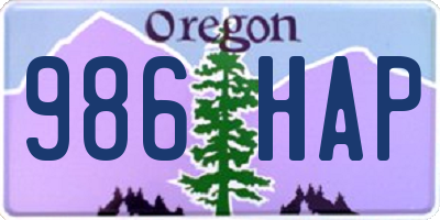 OR license plate 986HAP