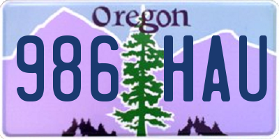 OR license plate 986HAU