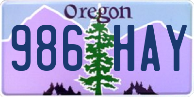 OR license plate 986HAY