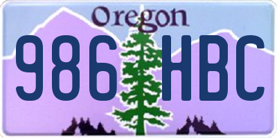 OR license plate 986HBC