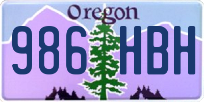 OR license plate 986HBH