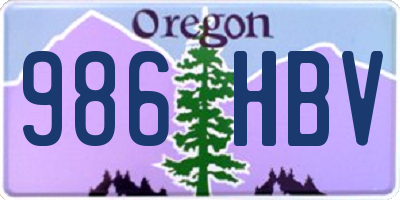 OR license plate 986HBV