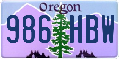 OR license plate 986HBW
