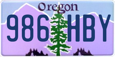 OR license plate 986HBY