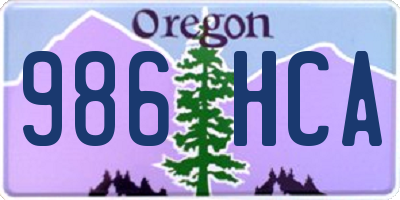 OR license plate 986HCA