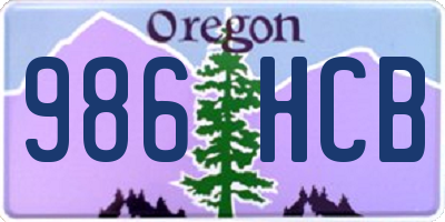 OR license plate 986HCB