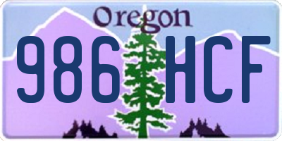 OR license plate 986HCF