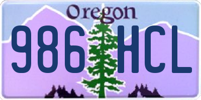 OR license plate 986HCL