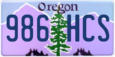 OR license plate 986HCS