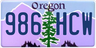 OR license plate 986HCW