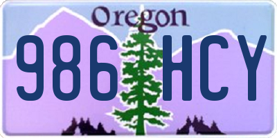 OR license plate 986HCY