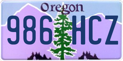 OR license plate 986HCZ