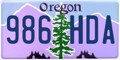 OR license plate 986HDA