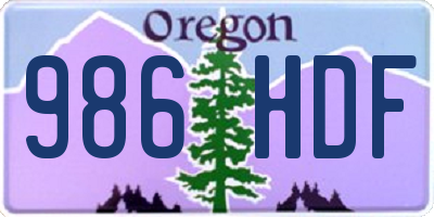 OR license plate 986HDF