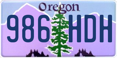 OR license plate 986HDH