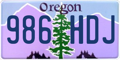 OR license plate 986HDJ