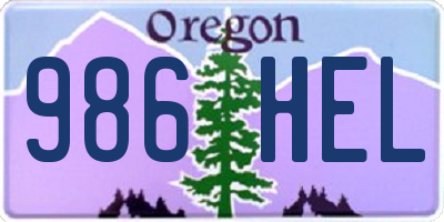 OR license plate 986HEL