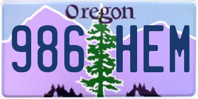 OR license plate 986HEM