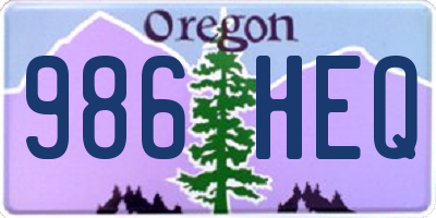OR license plate 986HEQ