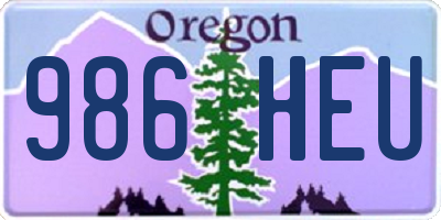 OR license plate 986HEU