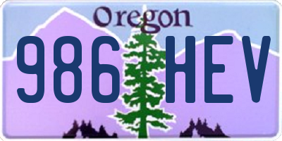OR license plate 986HEV