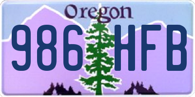 OR license plate 986HFB