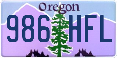 OR license plate 986HFL