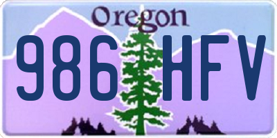 OR license plate 986HFV